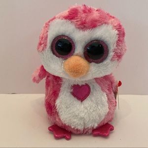 Ty Beanie Boos Pink Juliet Owl 6” Plush Stuffed Animal Glitter Eyes.